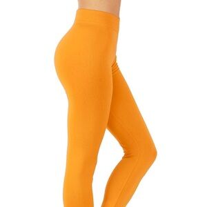 NWT Fleece Lined Women's Bright Yellow High-Waisted Leggings